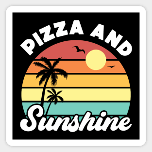 Pizza and Sunshine Vintage Sunset Summer Beach Food Sticker